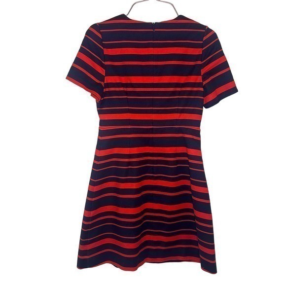 Ochirly Red and Navy Striped Mini Dress Size Small - Picture 2 of 5